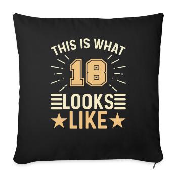 Looks Like - 18 Years Old 18th Birthday - Sofa pillowcase 17,3'' x 17,3'' (45 x 45 cm) - black - Front
