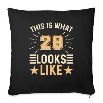 On dirait - 28 ans 28e anniversaire - Housse de coussin décorative 45 x 45 cm - noir - Devant