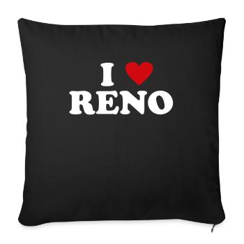 Heart USA City - I Love Reno - Sofa pillowcase 17,3'' x 17,3'' (45 x 45 cm) - black - Front