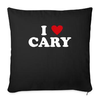 Heart USA City - I Love Cary - Sofa pillowcase 17,3'' x 17,3'' (45 x 45 cm) - black - Front