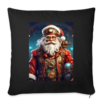 Père Noël steampunk 1.2 - Housse de coussin décorative 45 x 45 cm - noir - Devant