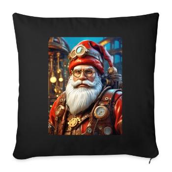 Père Noël steampunk 1.5 - Housse de coussin décorative 45 x 45 cm - noir - Devant