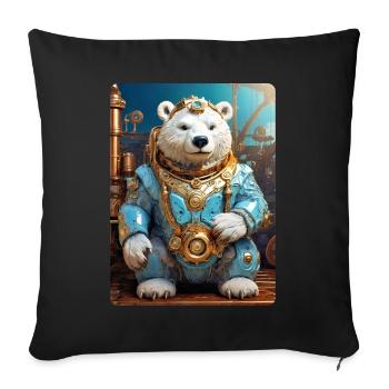 Ours de glace steampunk 1.13 - Housse de coussin décorative 45 x 45 cm - noir - Devant