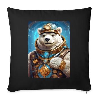 Ours de glace Steampunk 1.15 - Housse de coussin décorative 45 x 45 cm - noir - Devant