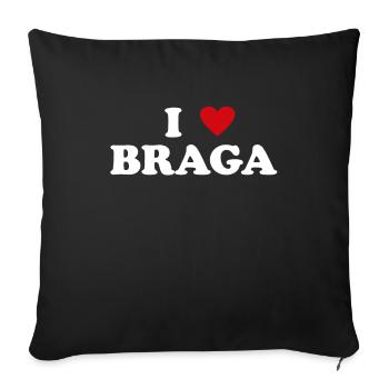 Coeur Portugal City - I Love Braga - Housse de coussin décorative 45 x 45 cm - noir - Devant