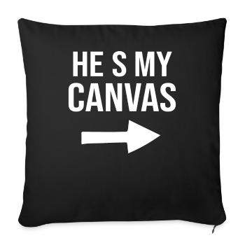 My Canvas My Color - Couple assorti - Housse de coussin décorative 45 x 45 cm - noir - Devant