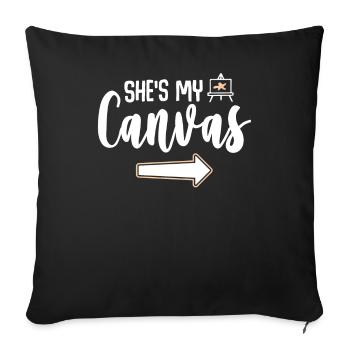 My Canvas My Color - Couple Matching - Sofa pillowcase 17,3'' x 17,3'' (45 x 45 cm) - black - Front
