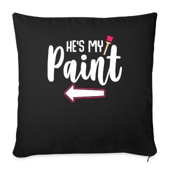 My Color My Canvas - Couple Matching - Sofa pillowcase 17,3'' x 17,3'' (45 x 45 cm) - black - Front