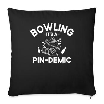 Bowling : C’est une aiguille de bowling pour femmes - Housse de coussin décorative 45 x 45 cm - noir - Devant