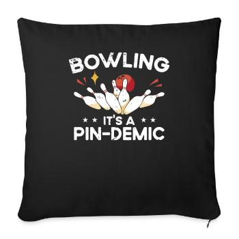 Bowling : C’est une aiguille de bowling pour femmes - Housse de coussin décorative 45 x 45 cm - noir - Devant