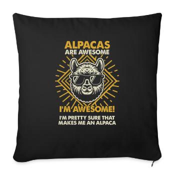 Alpacas Are Great - Mama Dad - Sofa pillowcase 17,3'' x 17,3'' (45 x 45 cm) - black - Front