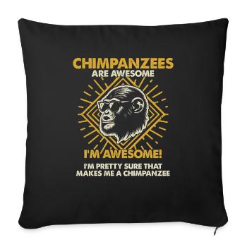 Chimpanzees Are Great - Mama Dad - Sofa pillowcase 17,3'' x 17,3'' (45 x 45 cm) - black - Front