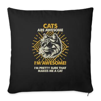 Cats Are Great - Mama Dad - Sofa pillowcase 17,3'' x 17,3'' (45 x 45 cm) - black - Front