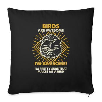 Les oiseaux sont géniaux - Mama Dad - Housse de coussin décorative 45 x 45 cm - noir - Devant