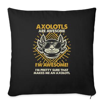 Les axolotls sont géniaux - Maman Papa - Housse de coussin décorative 45 x 45 cm - noir - Devant