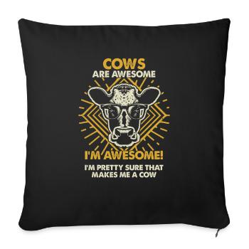 Les vaches sont géniales - Maman Papa - Housse de coussin décorative 45 x 45 cm - noir - Devant