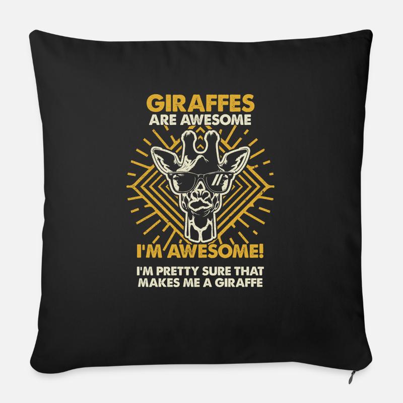 Giraffen Sind Großartig - Mama Dad - Sofakissenbezug 45 x 45 cm - Schwarz