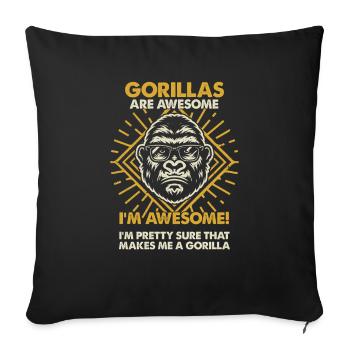 Gorillas Are Great - Mama Dad - Sofa pillowcase 17,3'' x 17,3'' (45 x 45 cm) - black - Front