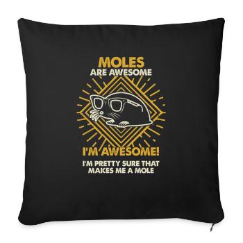 Les taupes sont géniales - Maman Papa - Housse de coussin décorative 45 x 45 cm - noir - Devant