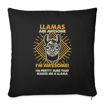 Llamas Are Great - Mama Dad - Sofa pillowcase 17,3'' x 17,3'' (45 x 45 cm) - black - Front