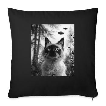 Alien BalinCat - Alien Selfie Balinese UFO - Sofa pillowcase 17,3'' x 17,3'' (45 x 45 cm) - black - Front