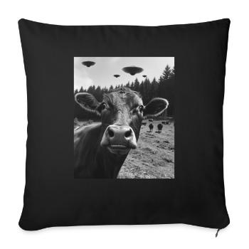 Vache - Alien Selfie Brown Siss UFO - Housse de coussin décorative 45 x 45 cm - noir - Devant