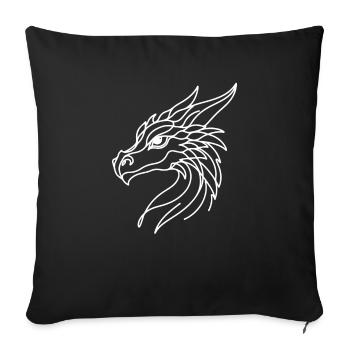 Line Art Papa Maman - Dragon - Housse de coussin décorative 45 x 45 cm - noir - Devant