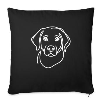 Line Art Dad Mom - Dog - Sofa pillowcase 17,3'' x 17,3'' (45 x 45 cm) - black - Front