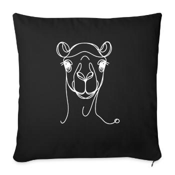 Line Art Papa Maman - Camel - Housse de coussin décorative 45 x 45 cm - noir - Devant