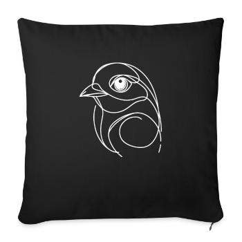 Line Art Dad Mom - Bird - Sofa pillowcase 17,3'' x 17,3'' (45 x 45 cm) - black - Front