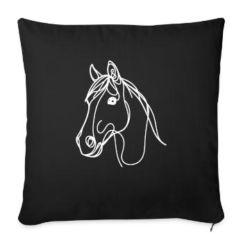 Dessin au trait Papa Maman - Morgan - Housse de coussin décorative 45 x 45 cm - noir - Devant