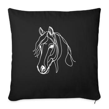 Linie Art Dad Mama - Friesisch - Sofakissenbezug 45 x 45 cm - Schwarz - Vorne