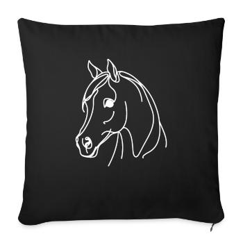 Line Art Papa Maman - Arabe - Housse de coussin décorative 45 x 45 cm - noir - Devant