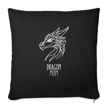 Line Art Meilleure Maman - Dragon - Housse de coussin décorative 45 x 45 cm - noir - Devant
