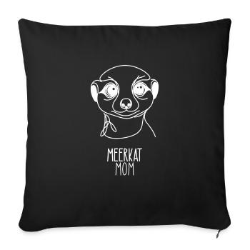 Line Art Meilleure Maman - Suricate - Housse de coussin décorative 45 x 45 cm - noir - Devant