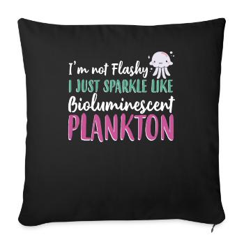 Plancton bioluminescent - Animal marin - Housse de coussin décorative 45 x 45 cm - noir - Devant