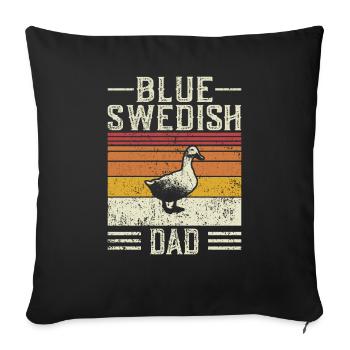 Entendad - Bleu Vintage Suédois - Housse de coussin décorative 45 x 45 cm - noir - Devant