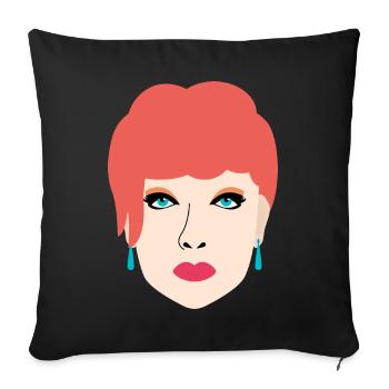 Joli portrait aux cheveux roux - Housse de coussin décorative 45 x 45 cm - noir - Devant