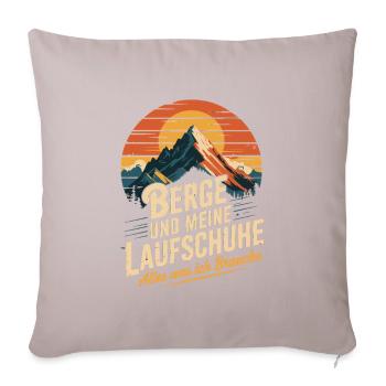 Laufsport Wald Berge Natur Berglauf Laufen - Sofakissenbezug 45 x 45 cm - helles Taupe - Vorne
