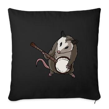 Joueur de banjo Opossum Instrument de musique - Housse de coussin décorative 45 x 45 cm - noir - Devant
