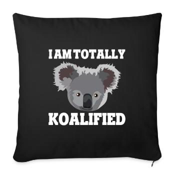 I au totally koalified jeu de mots koala drôle - Housse de coussin décorative 45 x 45 cm - noir - Devant
