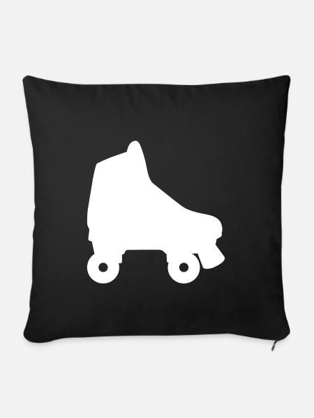 Rollschuh - Sofakissenbezug 45 x 45 cm - Schwarz