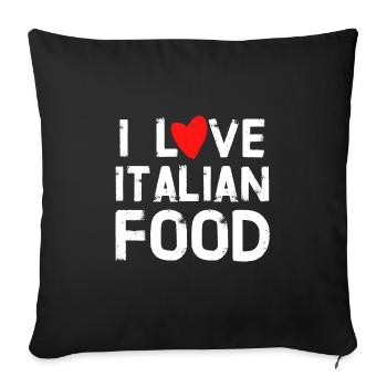 love Italian food cooking - Sofa pillowcase 17,3'' x 17,3'' (45 x 45 cm) - black - Front