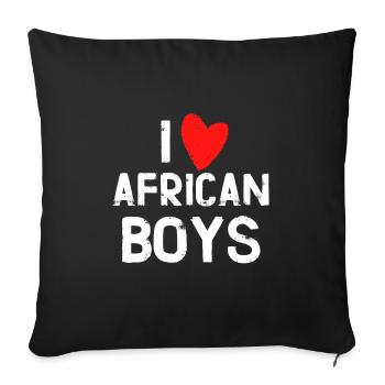 African Boy I love it - Sofa pillowcase 17,3'' x 17,3'' (45 x 45 cm) - black - Front