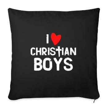 I love Christian Boys I love - Sofa pillowcase 17,3'' x 17,3'' (45 x 45 cm) - black - Front
