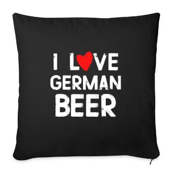 t-shirt humour j'adore la biere allemande - Housse de coussin décorative 45 x 45 cm - noir - Devant