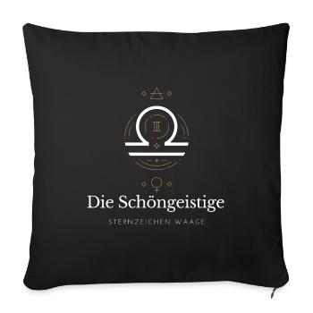 Waage Sternzeichen Glyphen - Sofakissenbezug 45 x 45 cm - Schwarz - Vorne