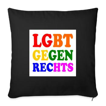 Les LGBT contre la droite - Housse de coussin décorative 45 x 45 cm - noir - Devant