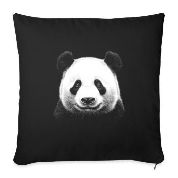Portrait Panda Ours Ours Animaux Animaux - Housse de coussin décorative 45 x 45 cm - noir - Devant
