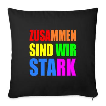 zusammen sind wir stark - Sofakissenbezug 45 x 45 cm - Schwarz - Vorne
